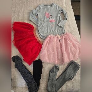 Girls' Sveater with Tulle Skirts, Tights